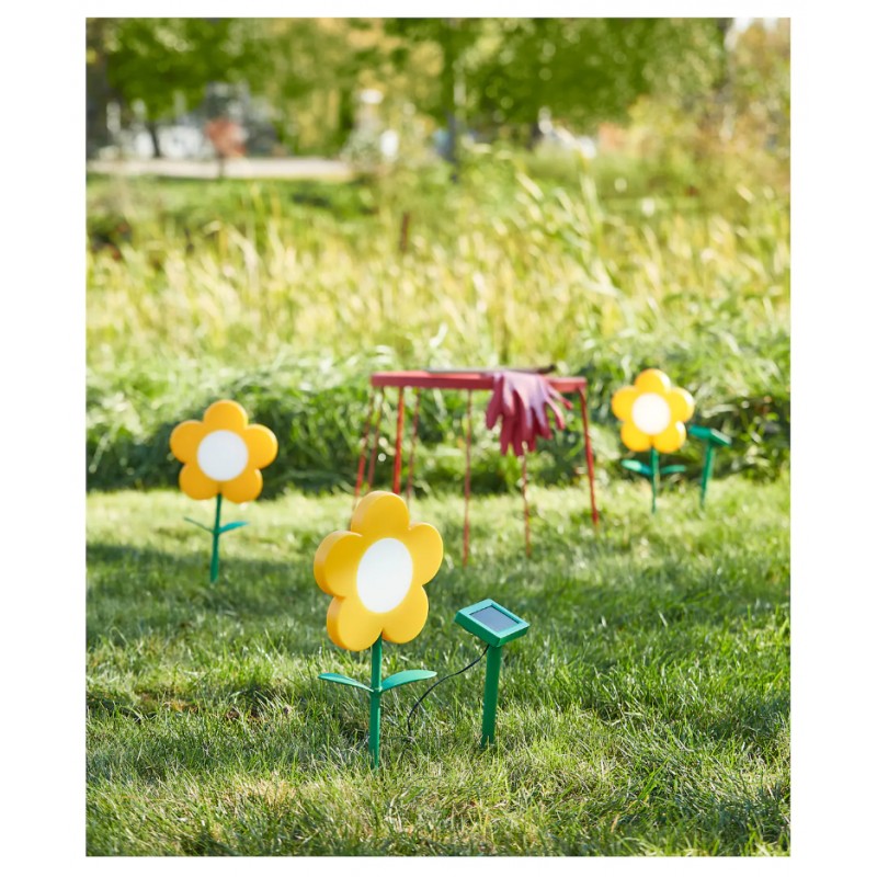 Led Solar Blume Gelb